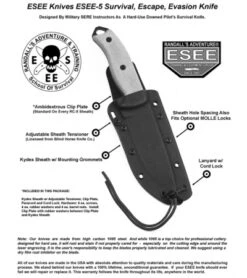 ESEE Knives ESEE-5P-OR Knife Orange Survival Fixed Blade (5.25" Black Plain) 9 ESEE Knives ESEE-5P-OR Knife Orange Survival Fixed Blade (5.25" Black Plain) -Esee Knives Shop esee 5 sheath instructions 1