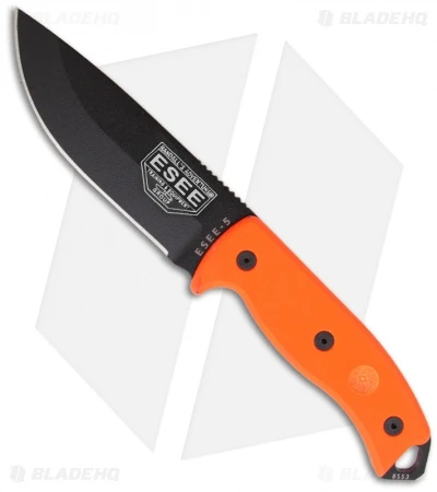 ESEE Knives ESEE-5P-OR Knife Orange Survival Fixed Blade (5.25" Black Plain) 3 ESEE Knives ESEE-5P-OR Knife Orange Survival Fixed Blade (5.25" Black Plain)
