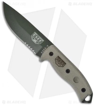 ESEE Knives ESEE-5S-OD Knife Tactical Survival Fixed Blade (5.25" Green Serr) 3 ESEE Knives ESEE-5S-OD Knife Tactical Survival Fixed Blade (5.25" Green Serr)