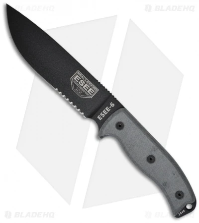 ESEE Knives ESEE-6S Knife (6.5" Serr) *No Sheathing* 3 ESEE Knives ESEE-6S Knife (6.5" Serr) *No Sheathing*