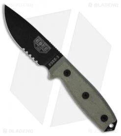 ESEE Knives ESEE-3S-B Knife Black Sheath (3.88" Black Serr)