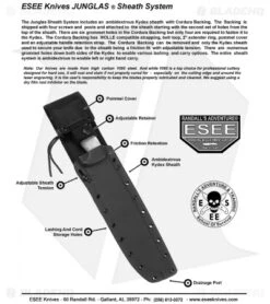 ESEE Junglas Survival Fixed Blade Knife + Sheath (10.5" Tactical Gray) 7 ESEE Junglas Survival Fixed Blade Knife + Sheath (10.5" Tactical Gray) -Esee Knives Shop junglas instruction sheet